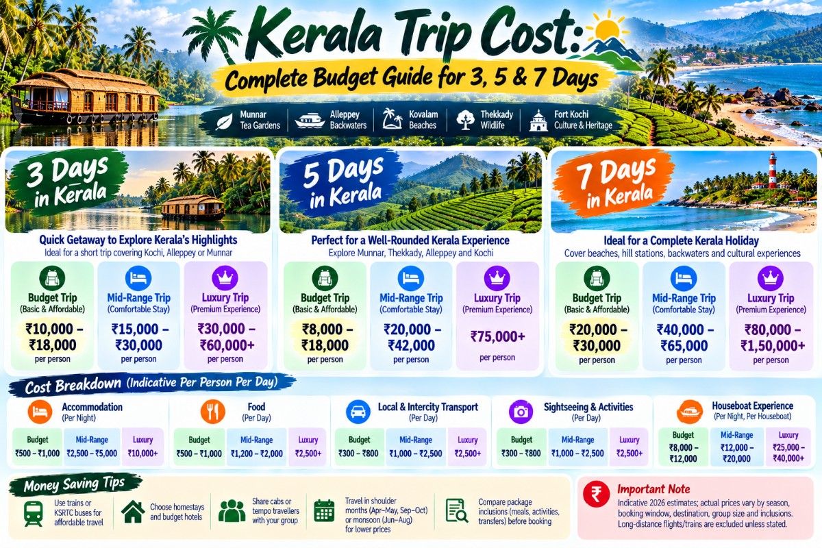 Kerala Trip Cost: Complete Budget Guide for 3, 5 & 7 Days
