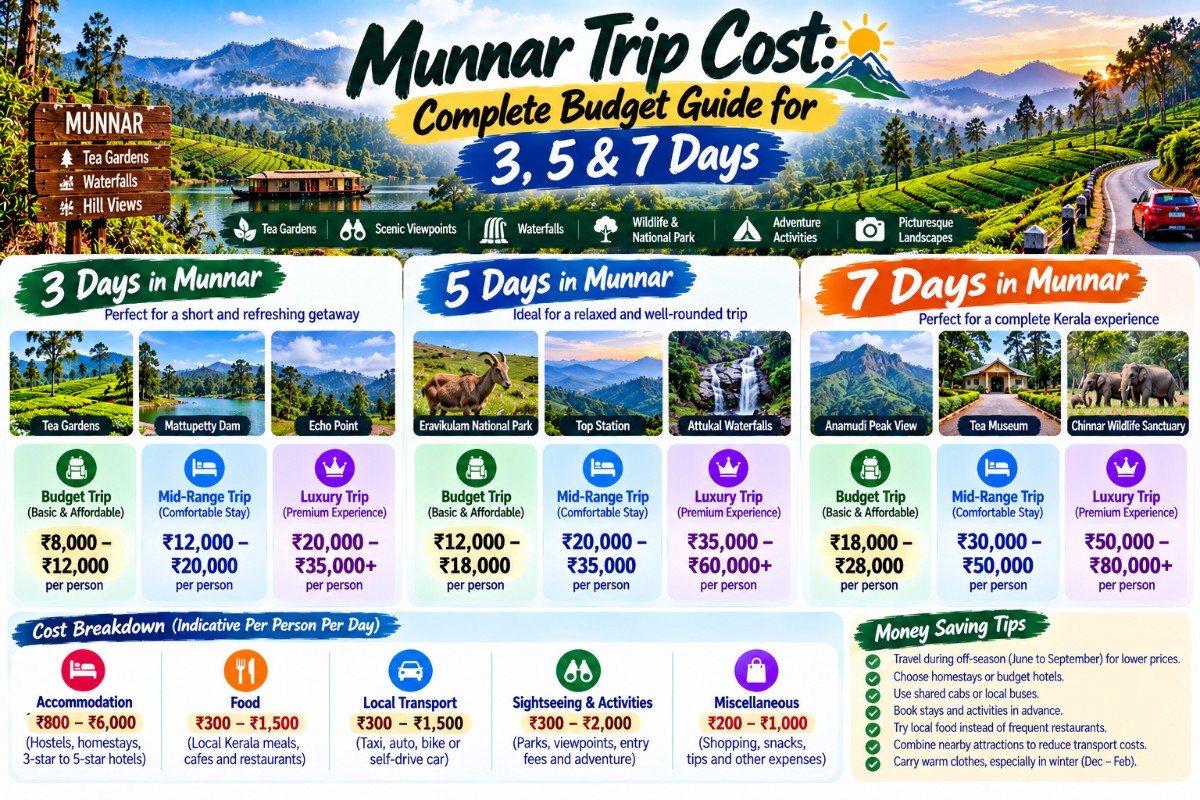 Munnar Trip Cost: Complete Budget Guide for 3, 5 & 7 Days